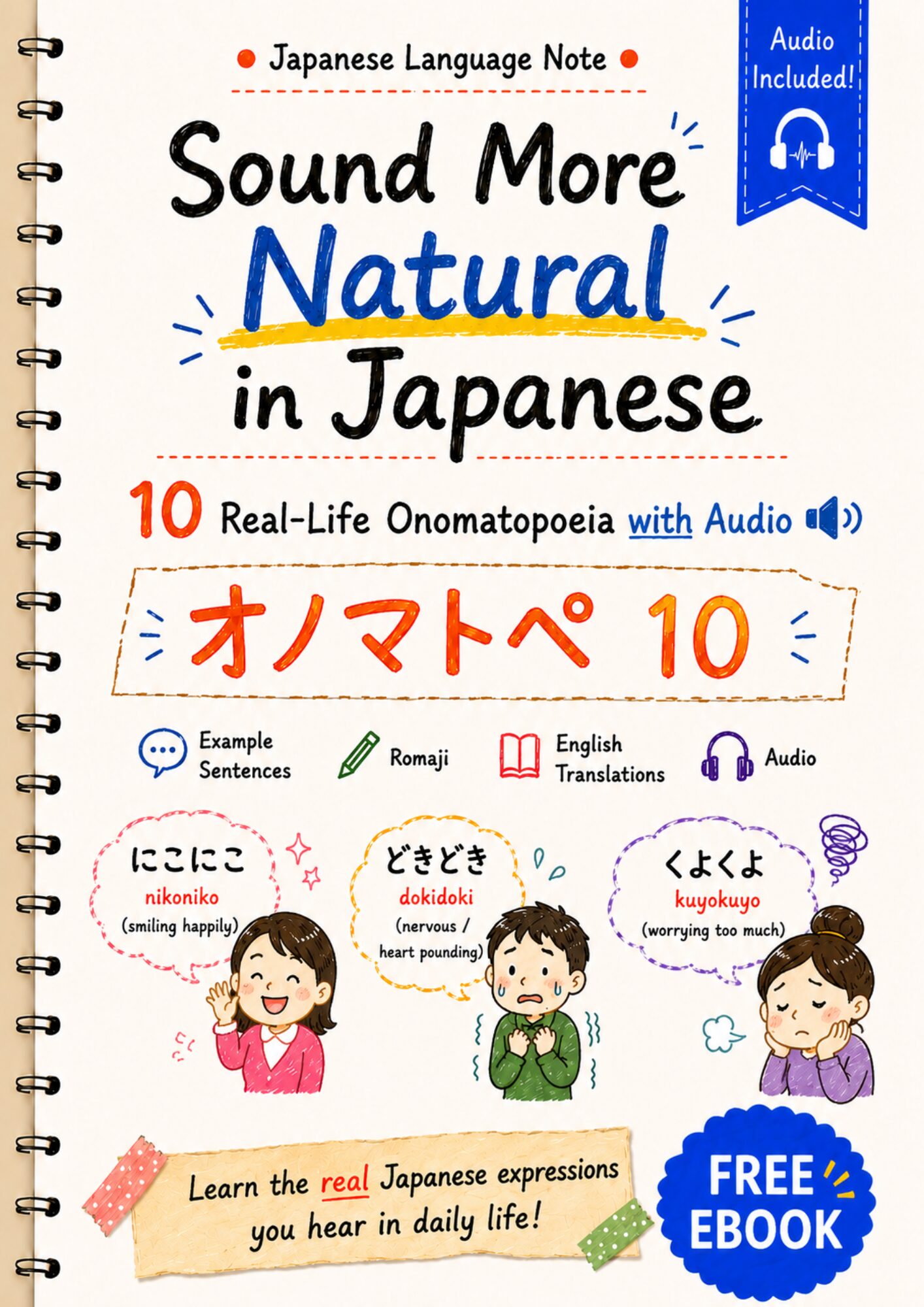 Free 10-word Japanese onomatopoeia ebook cover